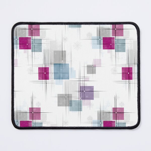 Item preview, Ethereal Geometric Grids with Magenta, Blue, and Gray Squares designed and sold by Moisky Patterns.