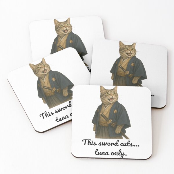 Item preview, Samurai Cat – This Sword Cuts… Tuna Only. designed and sold by Zen Cat Studio.