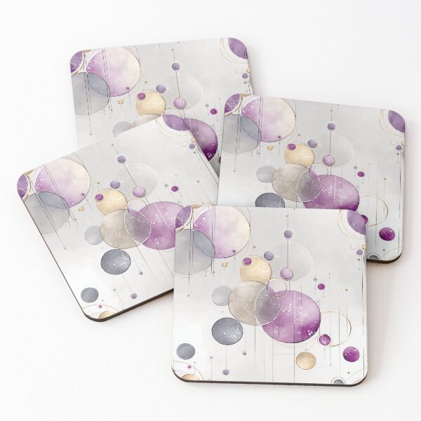Item preview, Ethereal Floating Spheres with Gold, Mauve, and Gray Tones designed and sold by Moisky Patterns.