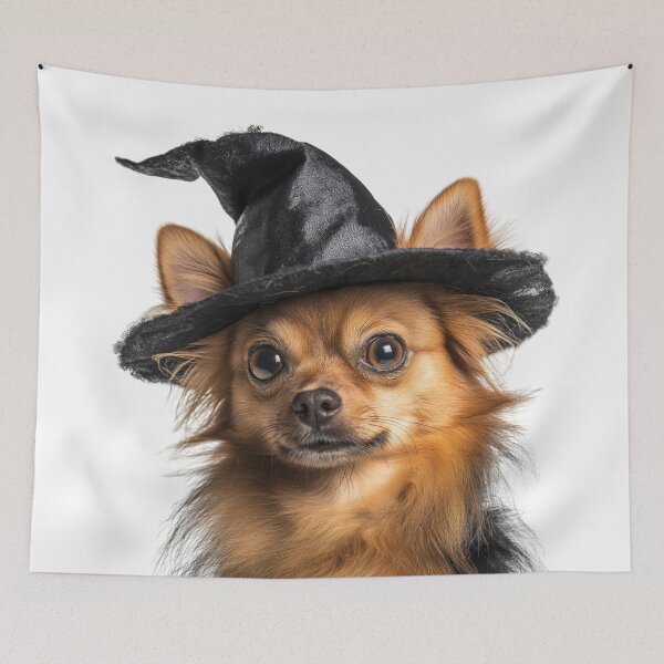 Item preview, Russian Toy dog Wearing Halloween Witch Hat designed and sold by LazyOwlStore.