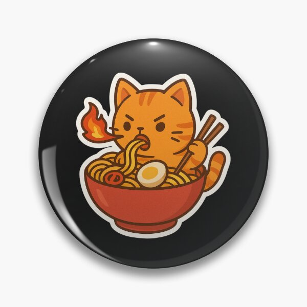 Item preview, Spicy Meow – Fiery Chibi Cat with Spicy Ramen Sticker designed and sold by ColorSplash123.