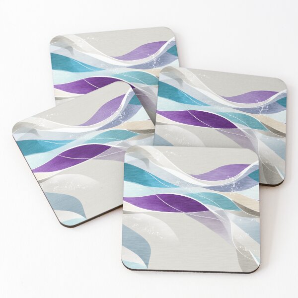 Item preview, Ethereal Flowing Waves with Violet, Teal, and Beige Layers designed and sold by Moisky Patterns.