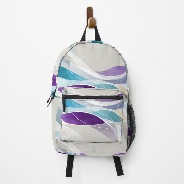 Item preview, Ethereal Flowing Waves with Violet, Teal, and Beige Layers designed and sold by Moisky Patterns.
