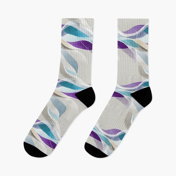 Item preview, Ethereal Flowing Waves with Violet, Teal, and Beige Layers designed and sold by Moisky Patterns.