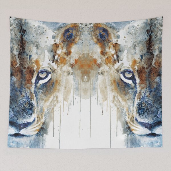 Item preview, Lioness Focus – Half Face Watercolor designed and sold by caracatita75.