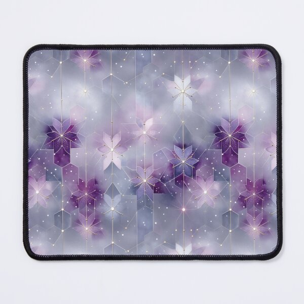 Item preview, Ethereal Floral Geometry with Violet, Gold, and Nebula Tones designed and sold by Moisky Patterns.