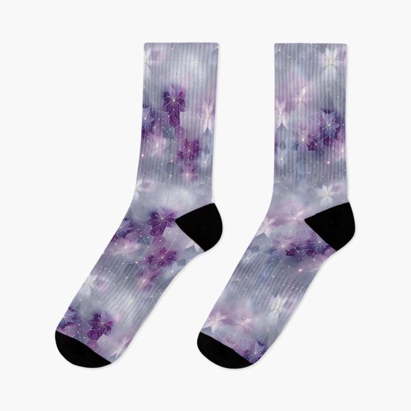 Item preview, Ethereal Floral Geometry with Violet, Gold, and Nebula Tones designed and sold by Moisky Patterns.