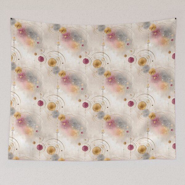Item preview, Ethereal Celestial Orbits with Gold, Mauve, and Nebula Tones designed and sold by Moisky Patterns.