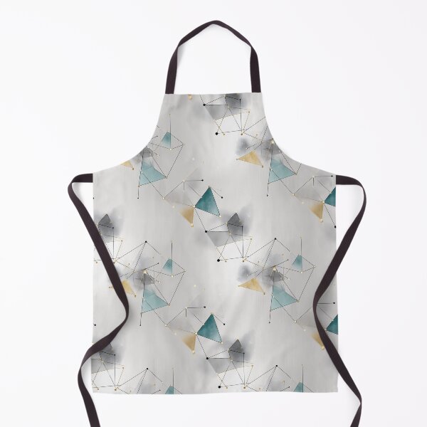 Item preview, Ethereal Geometric Network with Teal, Gold, and Gray Triangles designed and sold by Moisky Patterns.