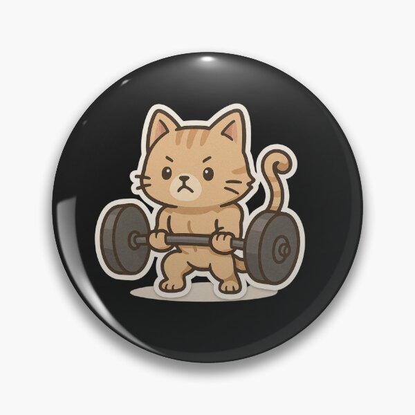 Item preview, Barbell Meowster: Muscular Chibi Cat Lifting Barbell designed and sold by ColorSplash123.