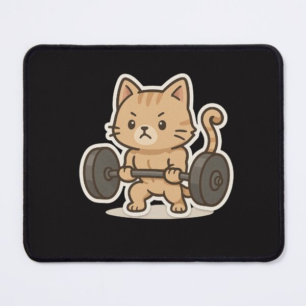 Item preview, Barbell Meowster: Muscular Chibi Cat Lifting Barbell designed and sold by ColorSplash123.