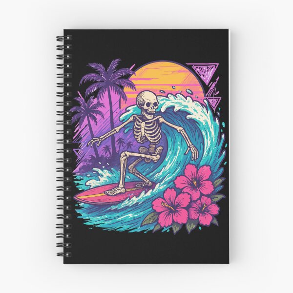 Item preview, Skeleton Surfing Wave Summer Retro designed and sold by TomFrontierArt.