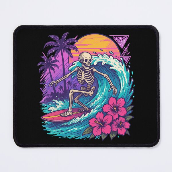 Item preview, Skeleton Surfing Wave Summer Retro designed and sold by TomFrontierArt.