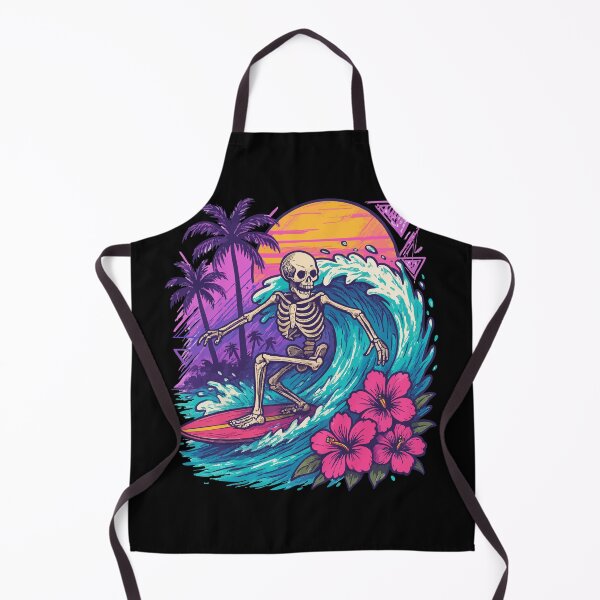 Item preview, Skeleton Surfing Wave Summer Retro designed and sold by TomFrontierArt.