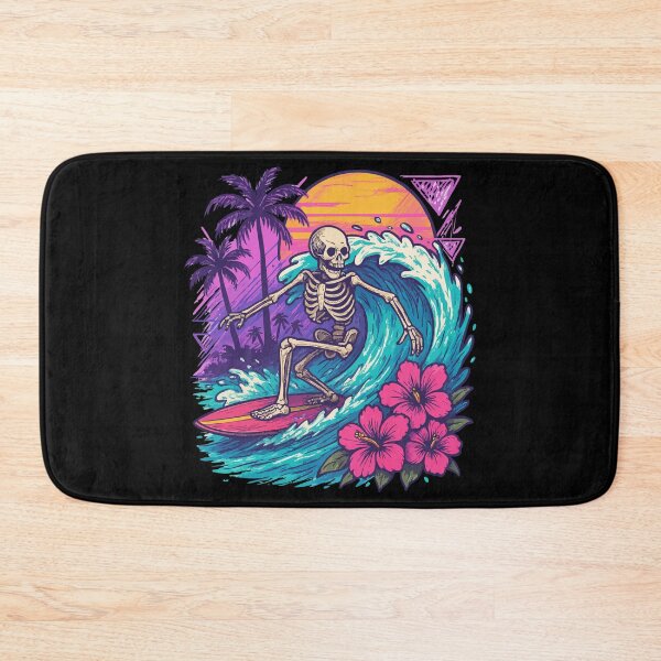 Item preview, Skeleton Surfing Wave Summer Retro designed and sold by TomFrontierArt.