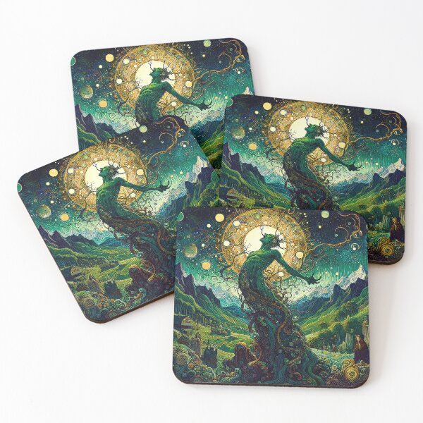 Item preview, The Green Man in Spring - British Folklore Art Print﻿ designed and sold by Stoneflower-Art.