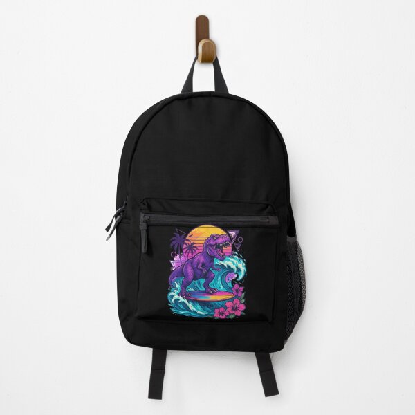Item preview, Tyrannosaurus Dinosaur Surfing Wave Summer Retro designed and sold by TomFrontierArt.
