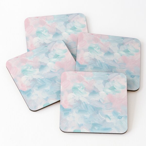 Item preview, Blue pink abstract modern brush stroke. Delicate soft hand painted brushstrokes designed and sold by Remioni.