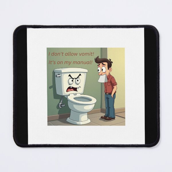 Item preview, A frustrated toilet arguing with a vomiting man! designed and sold by Jamesk82.