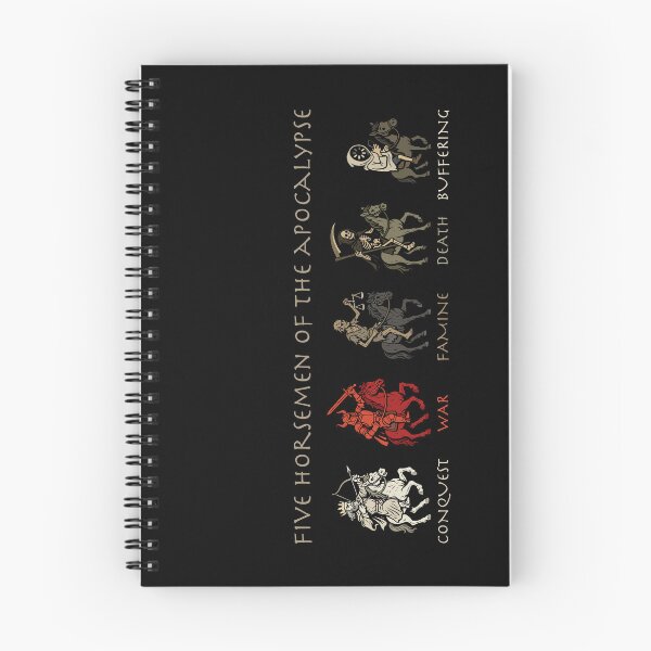 Item preview, Five Horsemen: Conquest, War, Famine, Death, and Buffering designed and sold by Geek Gobbledygook.