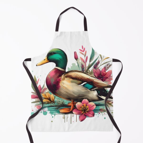 Item preview, A beautiful colorful mallard duck with various leaves and flowers around it designed and sold by Marcoshop10.
