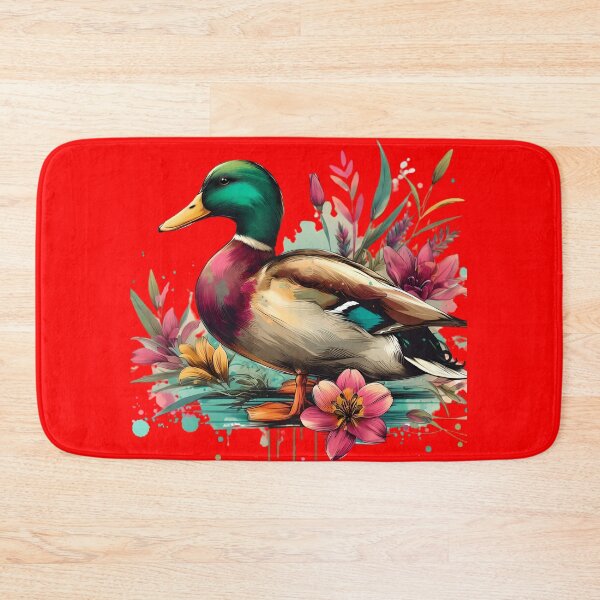Item preview, A beautiful colorful mallard duck with various leaves and flowers around it designed and sold by Marcoshop10.