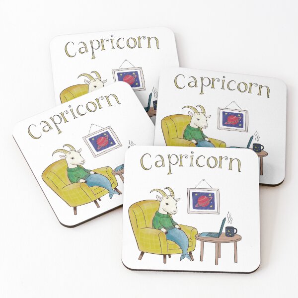 Item preview, Capricorn Zodiac Sign Sea Goat working from home designed and sold by MiowandMolly.