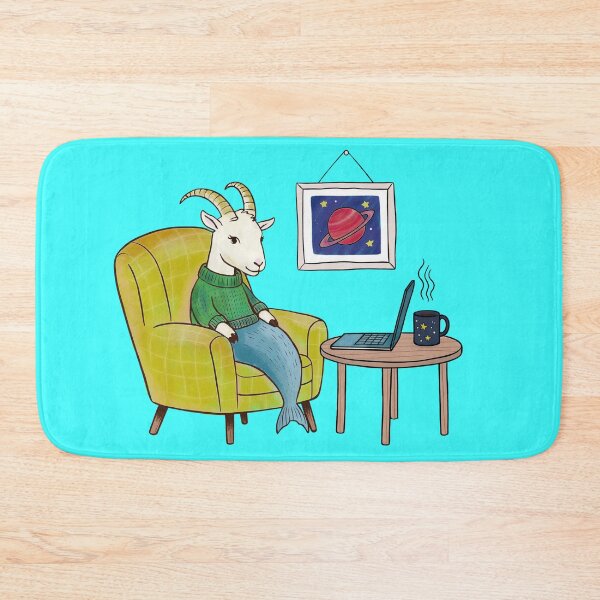 Item preview, Capricorn Zodiac Sign Sea Goat working from home designed and sold by MiowandMolly.