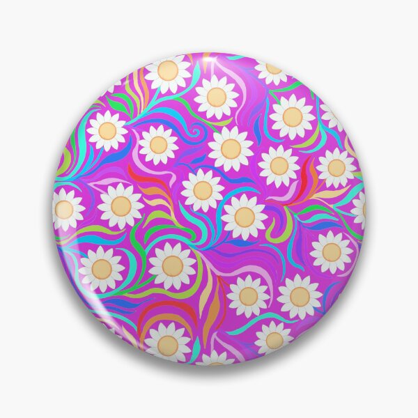 Item preview, Rainbow daisies on pink designed and sold by QuirkyCraftz.