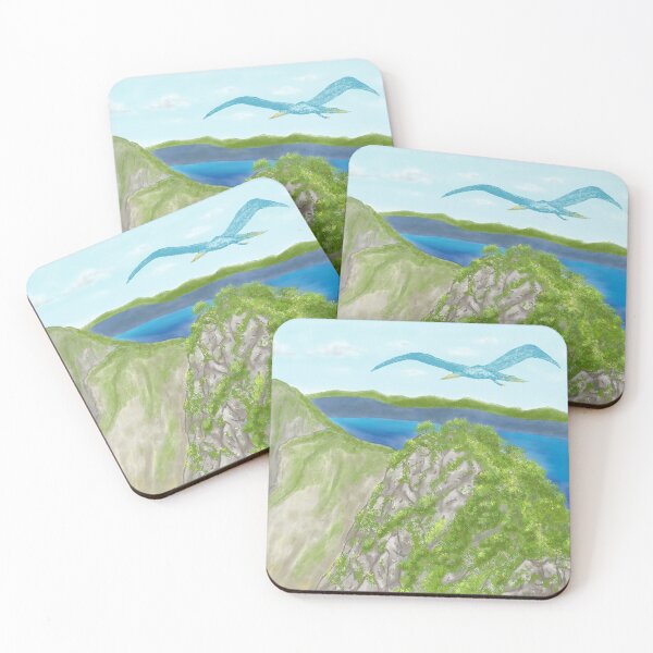 Item preview, A volcano lake and an ancient bird  designed and sold by greenPQBstudio.