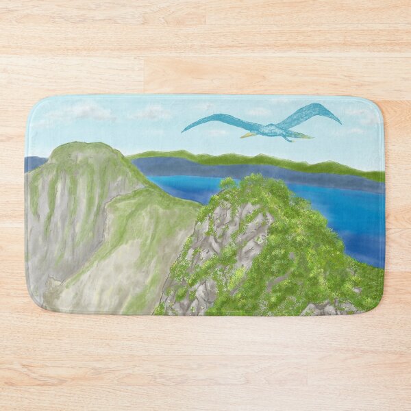 Item preview, A volcano lake and an ancient bird  designed and sold by greenPQBstudio.