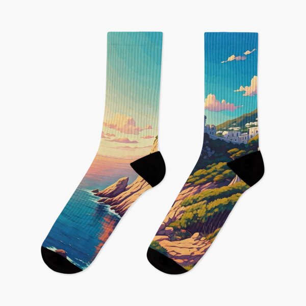 Item preview, Punta Carena Lighthouse, Capri: Summer Cliffside Beacon designed and sold by LSVart.