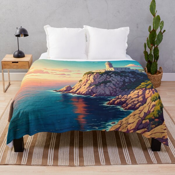 Item preview, Punta Carena Lighthouse, Capri: Summer Cliffside Beacon designed and sold by LSVart.