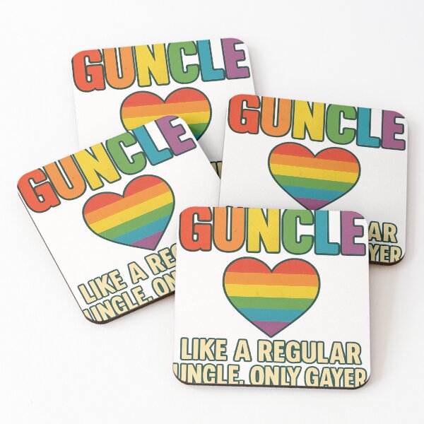 Item preview, Guncle Pride Heart Rainbow LGBTQ+ Quote designed and sold by Places On Earth.