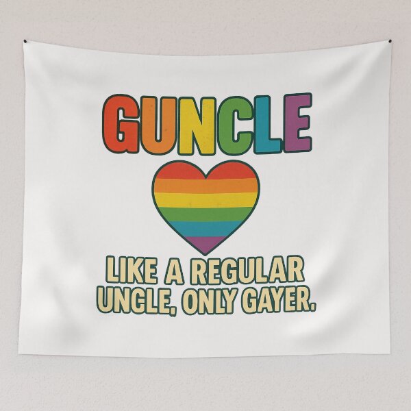 Item preview, Guncle Pride Heart Rainbow LGBTQ+ Quote designed and sold by Places On Earth.