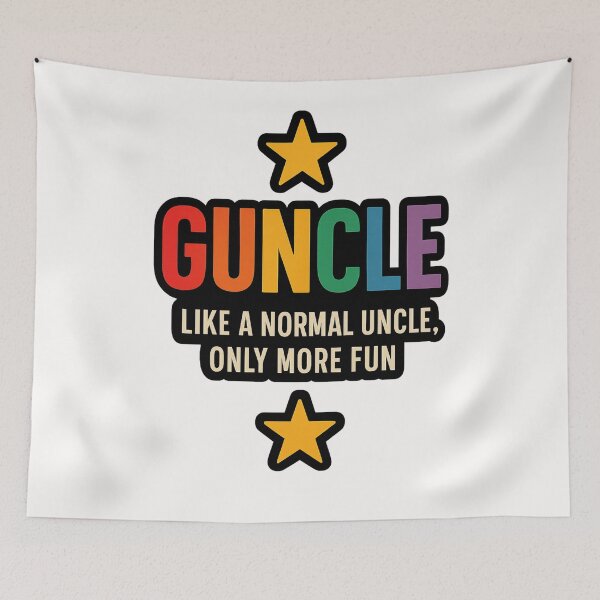 Item preview, Guncle Rainbow Text Funny LGBTQ Quote designed and sold by Places On Earth.