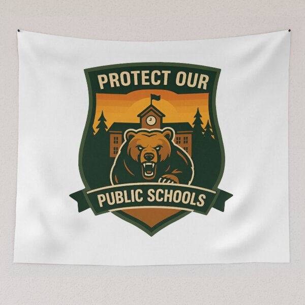 Item preview, Protect our public schools education - bear resist save the environment back to school   designed and sold by SkeletonsDanger.