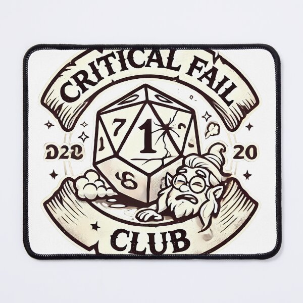 Item preview, Critical Fail Club – Hilarious Fantasy d20 Design for Tabletop Disaster Fans designed and sold by LoliDesignShop.