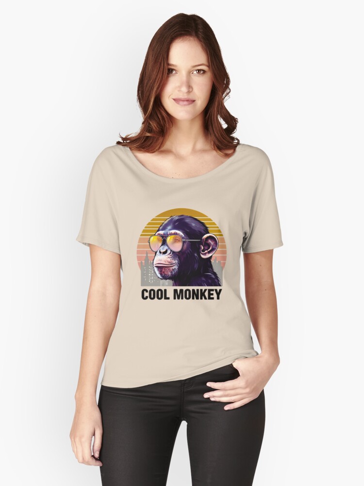 Cool Retro Chimpanzee Illustration T-Shirt – Funky Vintage Monkey