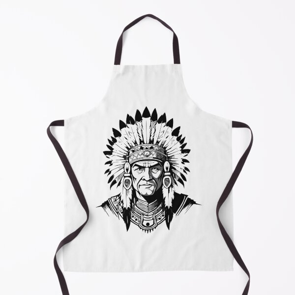 Item preview, Portrait of a Native American old Chief, adorned with a majestic feathered headdress, Indian tribal Warrior Leader designed and sold by Danler.