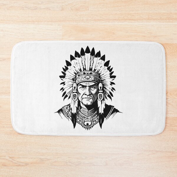 Item preview, Portrait of a Native American old Chief, adorned with a majestic feathered headdress, Indian tribal Warrior Leader designed and sold by Danler.
