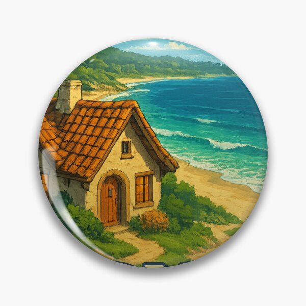 Item preview, Carmel-by-the-Sea California Coastal Cottage Scene designed and sold by Aryabek.