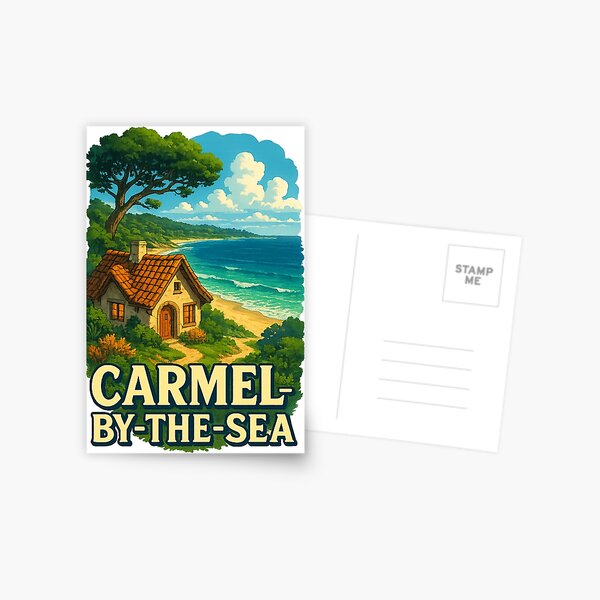 Item preview, Carmel-by-the-Sea California Coastal Cottage Scene designed and sold by Aryabek.
