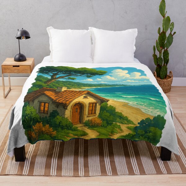 Item preview, Carmel-by-the-Sea California Coastal Cottage Scene designed and sold by Aryabek.