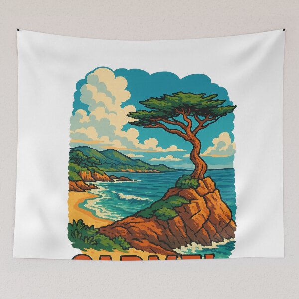 Item preview, Carmel-by-the-Sea Lone Cypress Coastal View designed and sold by Aryabek.