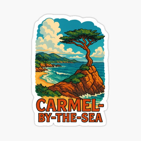 Item preview, Carmel-by-the-Sea Lone Cypress Coastal View designed and sold by Aryabek.