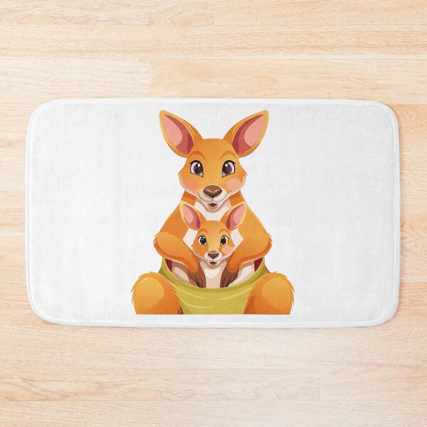 Item preview, Painting of a mother kangaroo with her kid or baby, Mother Kangaroo and Joey in a mother kangaroo, with her joey nestled securely in her pouch, conveying maternal care and protection designed and sold by Danler.