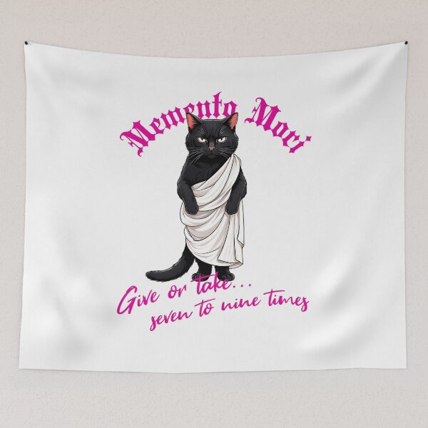 Item preview, Stoic Cat Memento Mori Funny Quote designed and sold by Dago345.