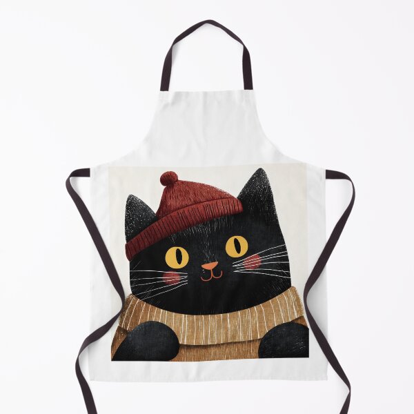Item preview, Super adorable black kitten with a wool hat designed and sold by vambrosio15.