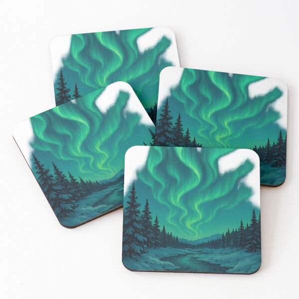 Item preview, Northern Lights Aurora Borealis Over Fairbanks Alaska designed and sold by Aryabek.